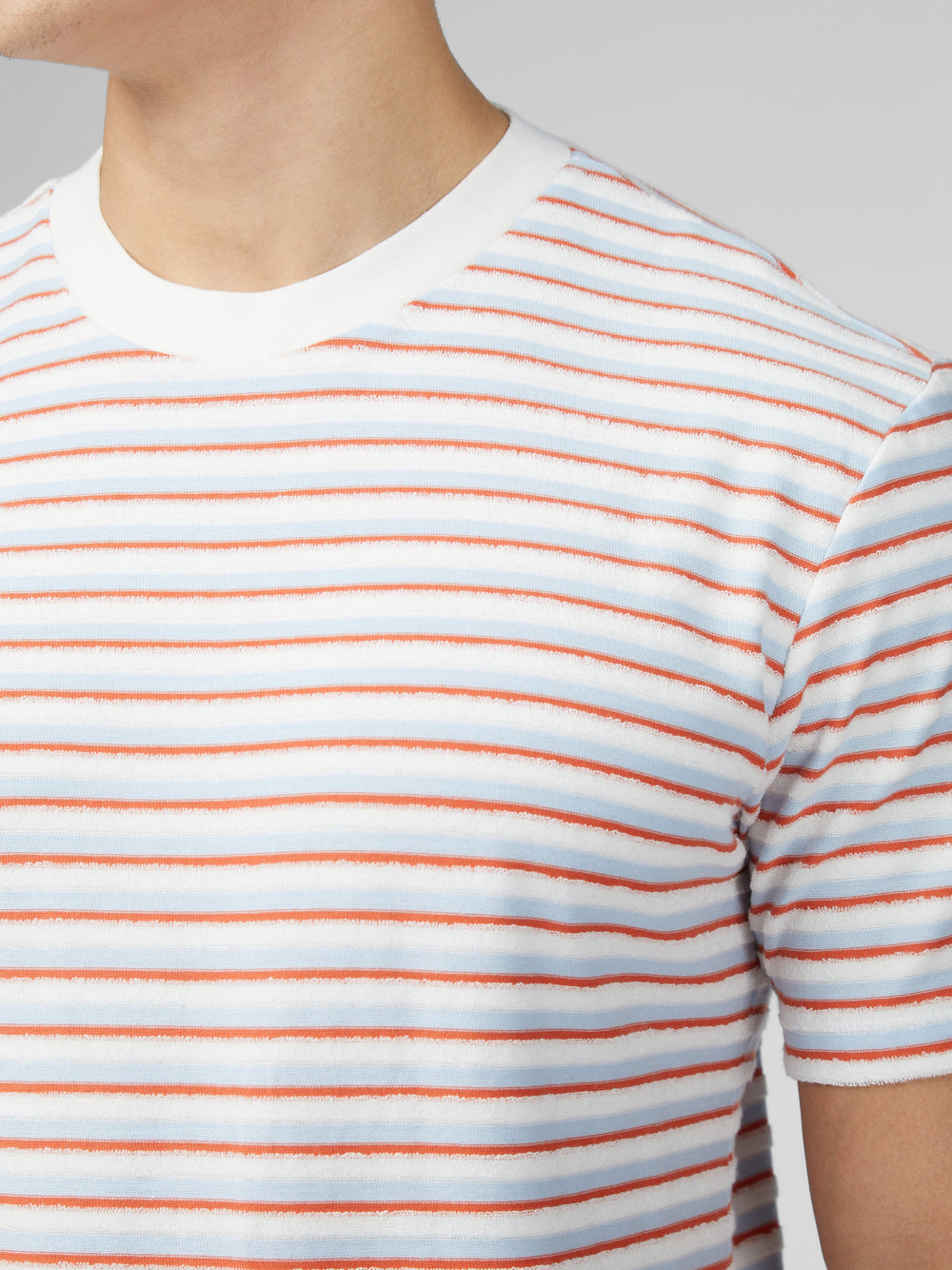 Camiseta Ben Sherman Signature Loopback Stripe Azuis | 65HYMUNKO