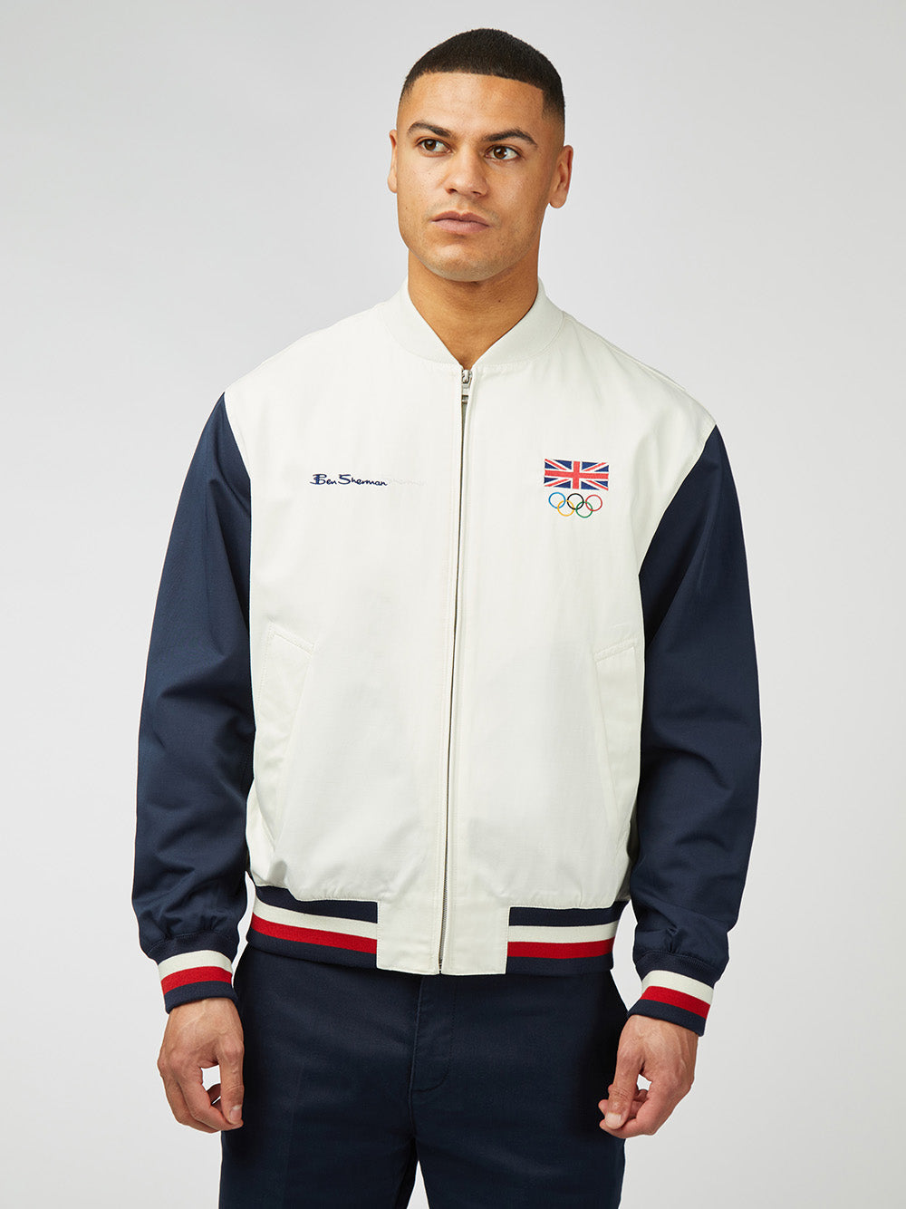 Jaquetas Ben Sherman Team GB Commercial Bomber Branco | 35WIRGMTP