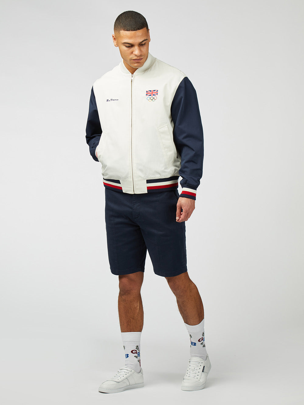 Jaquetas Ben Sherman Team GB Commercial Bomber Branco | 35WIRGMTP