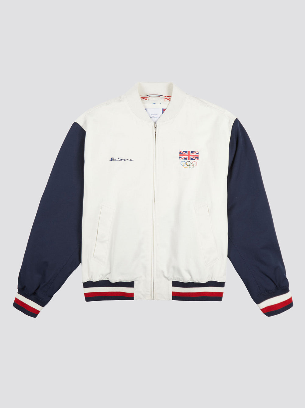 Jaquetas Ben Sherman Team GB Commercial Bomber Branco | 35WIRGMTP