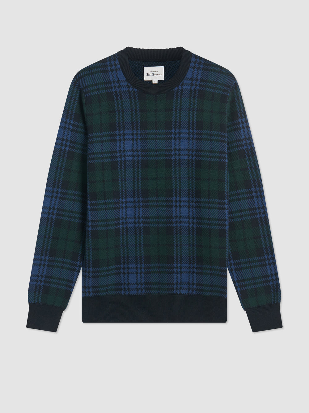 Knitwear Ben Sherman Blackwatch Check Crewneck Pretas | 28WCXQDNB