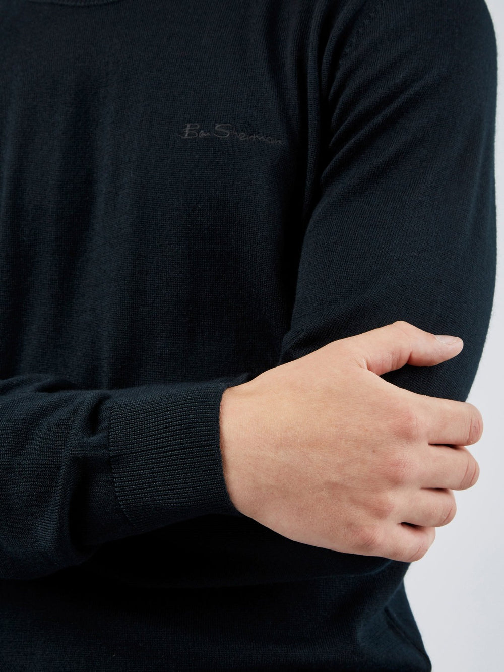 Knitwear Ben Sherman Signature Crewneck Pretas | 94SBDELZN