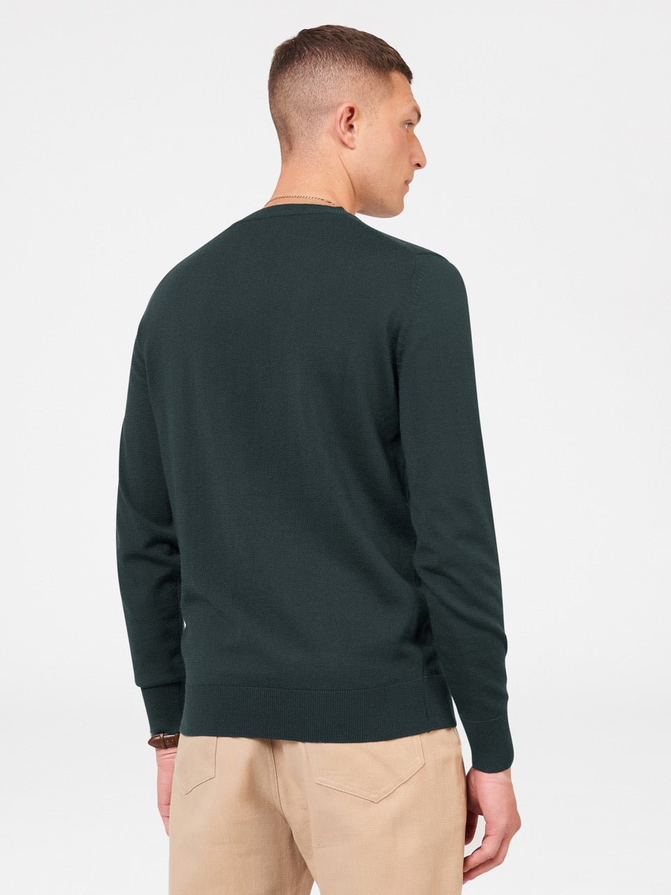 Knitwear Ben Sherman Signature Merino Crewneck Verdes Escuro | 06VUQYCRS