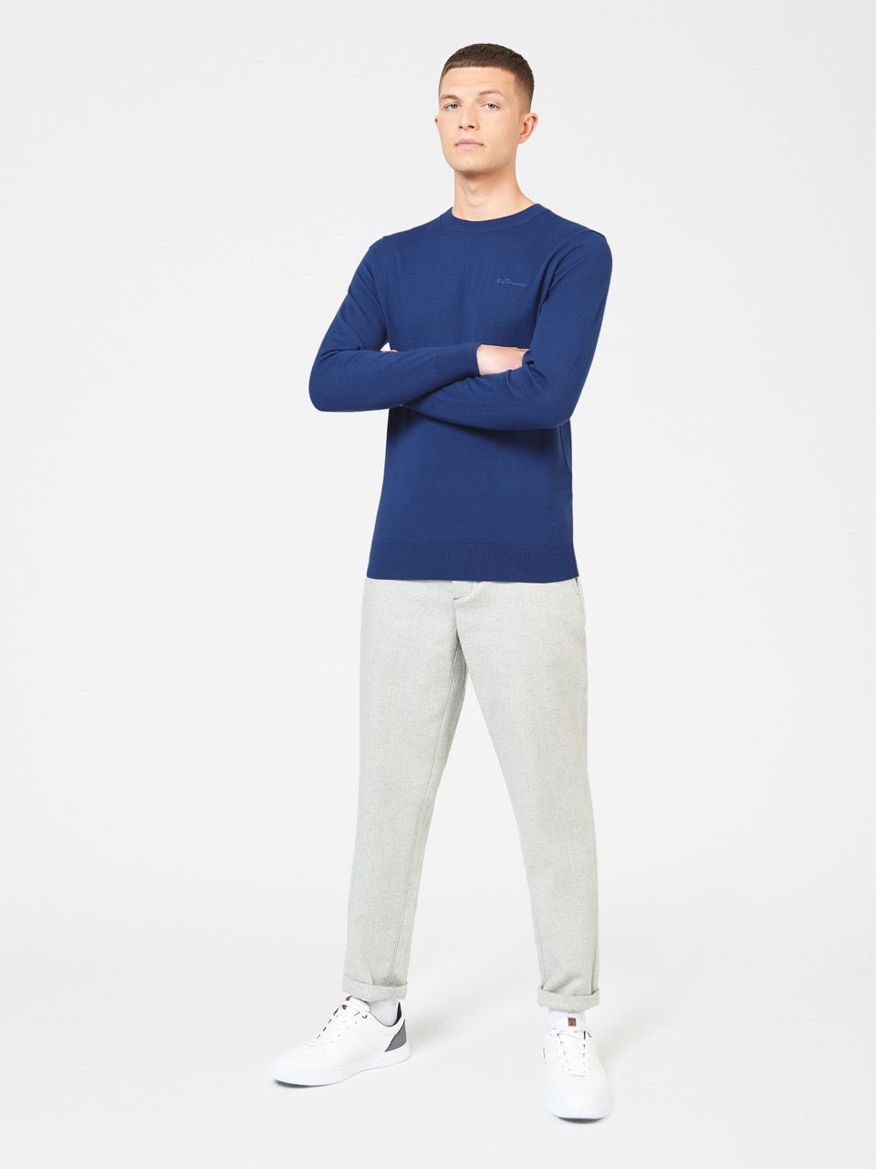 Knitwear Ben Sherman Signature Merino Crewneck Azuis | 70THLXBFW