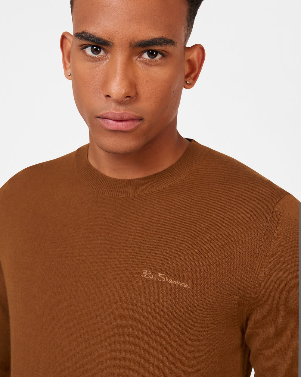 Knitwear Ben Sherman Signature Merino Crewneck Marrom | 46VUIDKXL