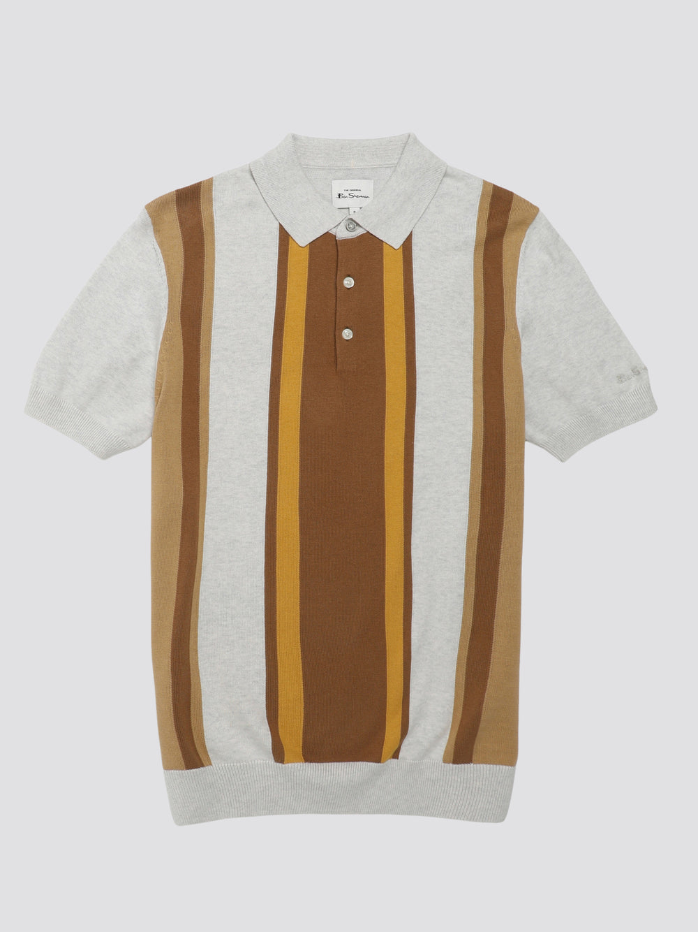 Knitwear Ben Sherman Signature Vertical Stripe Polo Branco | 63ZCXYGSB