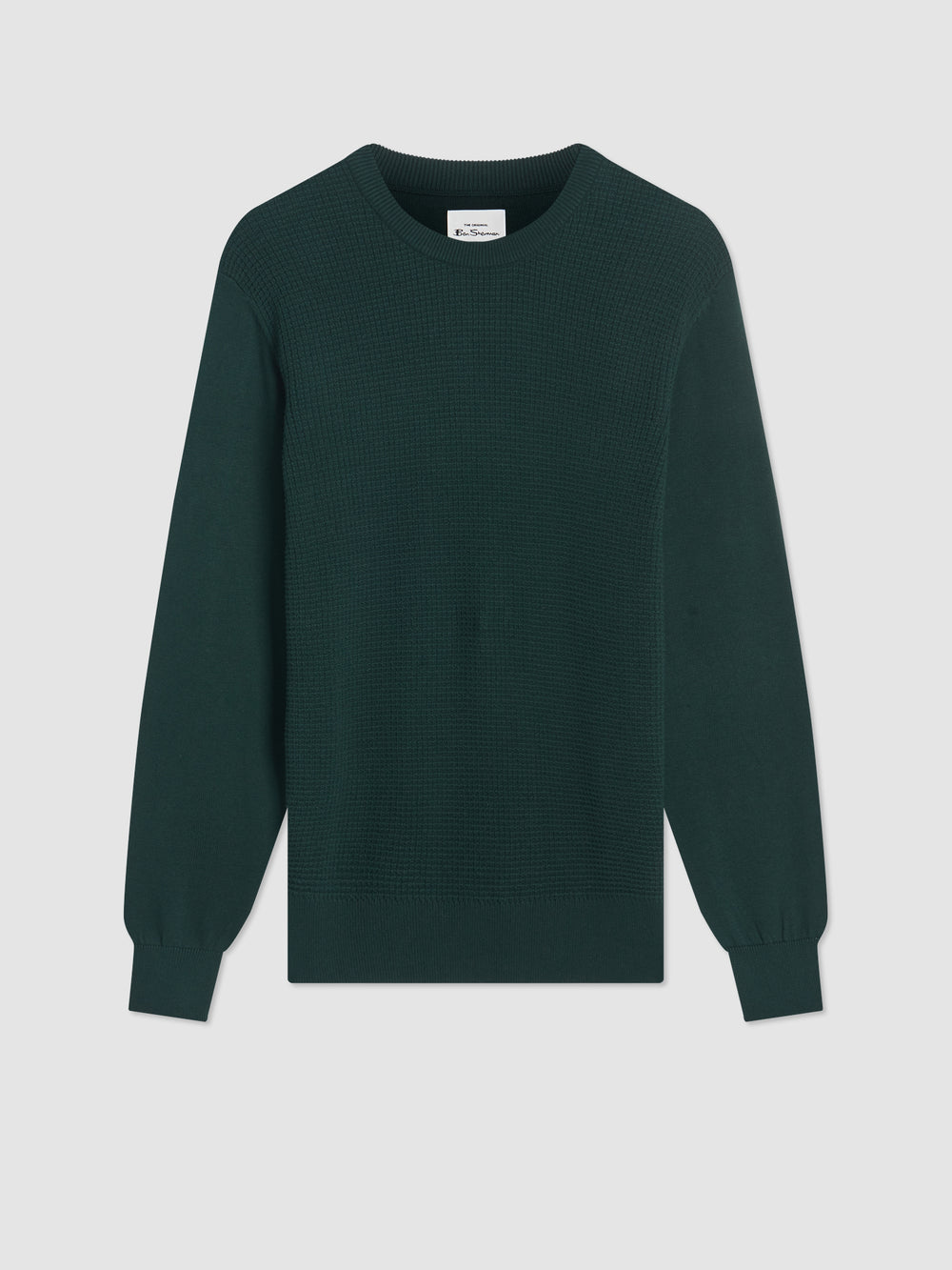 Knitwear Ben Sherman Textured Crewneck Verdes Escuro | 52ZIHXNQL