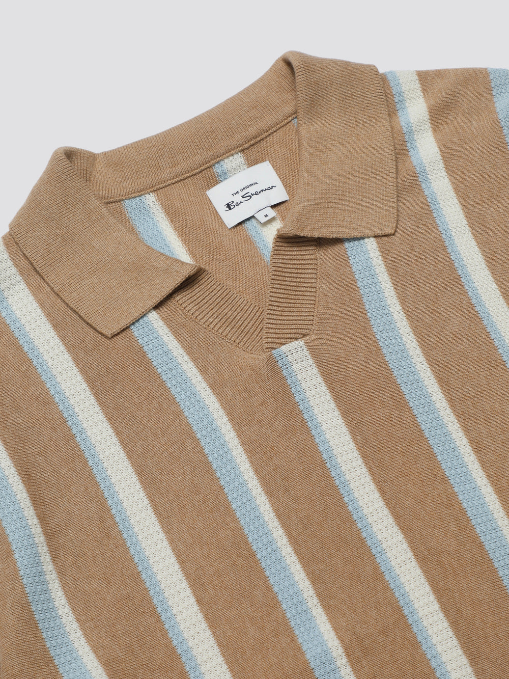 Knitwear Ben Sherman Vertical Stripe Open Neck Polo Cinzentas | 86OESHCLP