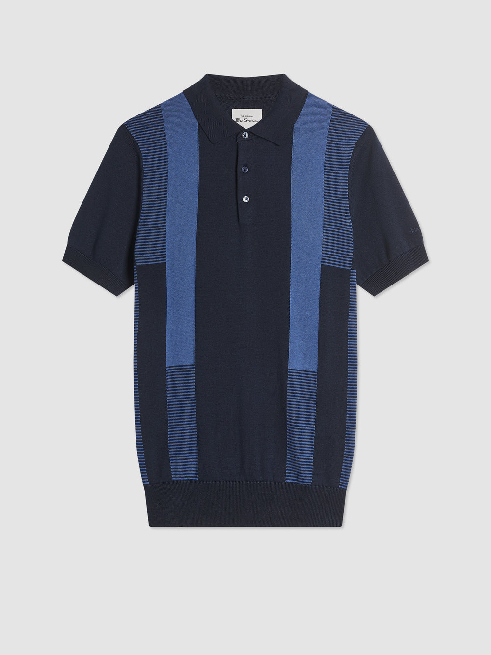 Suéteres Com Gola Polo Ben Sherman Intarsia Stripe Azul Marinho | 79OUVLCWT