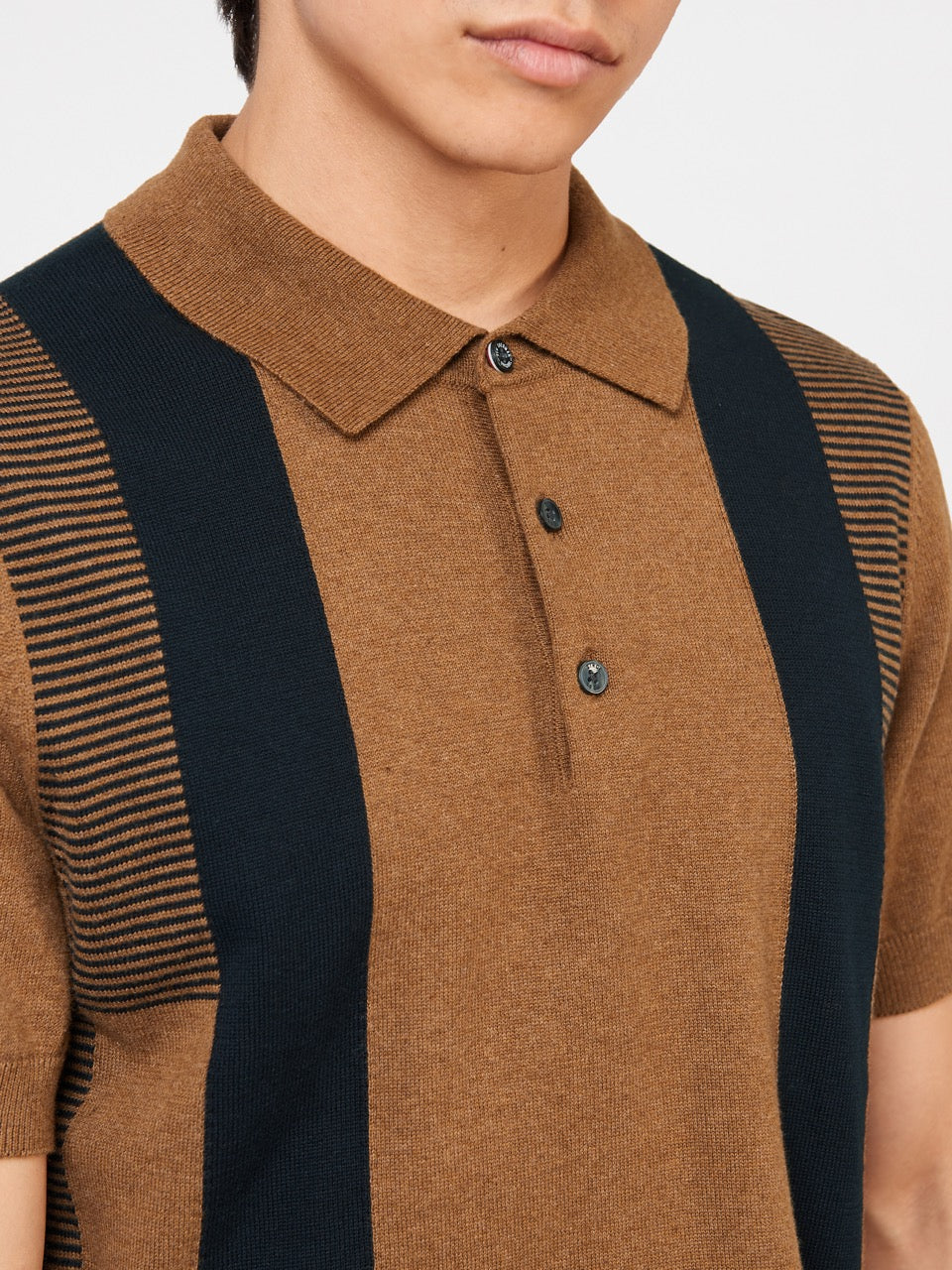 Suéteres Com Gola Polo Ben Sherman Intarsia Stripe Marrom | 14BZLICGW